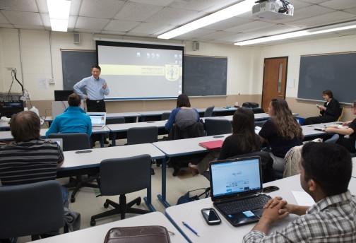 Graduate students in class